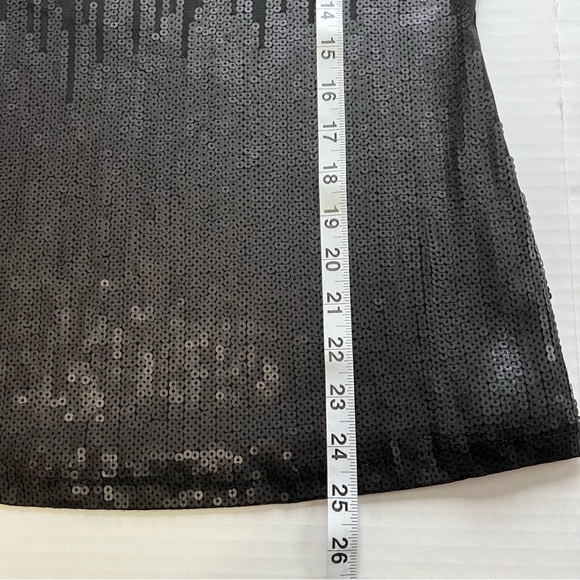 Vintage Y2K CARTISE Sequin Mesh Top Black Semi Sheer Medium Grunge Long Sleeve - Picture 7 of 7